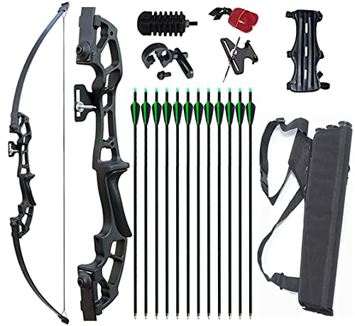 Vogbel 50" Takedown Recurve Bow And Arrows Set Archery Kit Right Hand Longbow For Adult Beginner Practice Hunting Competition (Black,40Lb) #TOP4