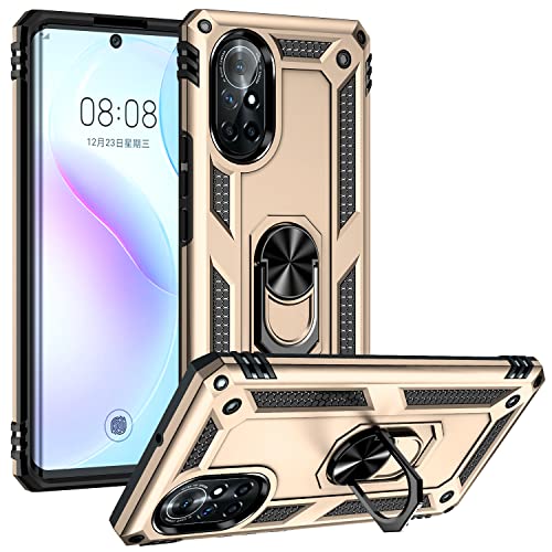 Case Compatible with Huawei nova 8 [Hard PC+TPU] 2 in 1 Car Mount Magnetic Ring Kickstand Cover Jin