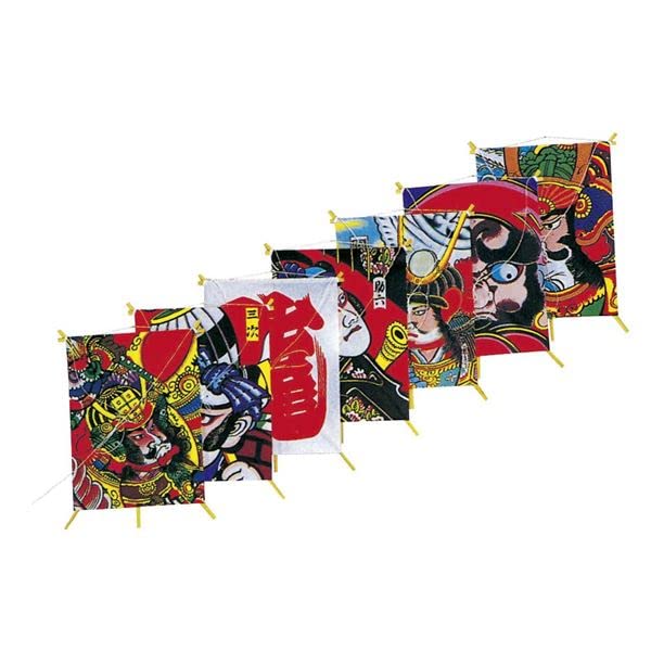 和凧　大5枚　小2枚　連凧セット Amazon.co.jp: 凧揚げ たこあげ カイト 和凧 7連凧 6セット top1-ds