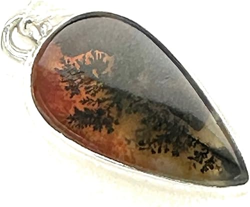Miniatura 6 de Rare Scenic Dendritic Agate 925 Solid Sterling Silver Pendant 25mm