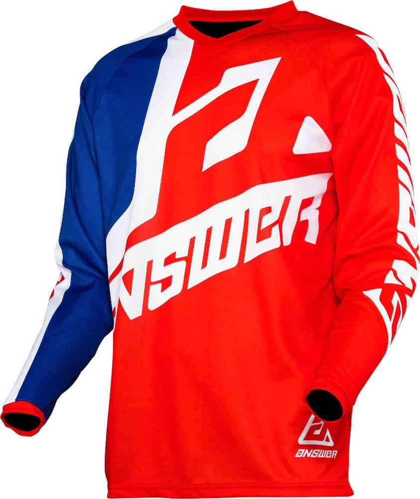 Answer Racing A20 Syncron Voyd Youth MX Jersey Red/Blue Off-Road ATV BMX MTB Kid's Riding Shirt Size Large