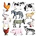 SIENON 12 mini statuette di animali da fattoria, realistiche figure di animali da fattoria, giocattoli di plastica per animali da fattoria, giocattoli in miniatura per bambini