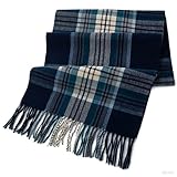 Mawjom Scottish Tartan Plaid Scarf Winter Cold Weather Soft Warm Shawl Wrap with Fringes for Women