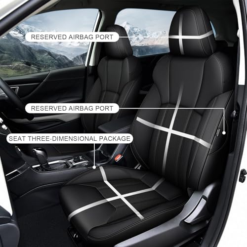 Image of IKABEVEM for Subaru Outback 2020-2025 Custom Fit Seat Covers Full Set Black | Pet-friendly, spill-resistant surface, soft padded comfort, Breathable, Waterproof, durable construction, upgrade seat Covers