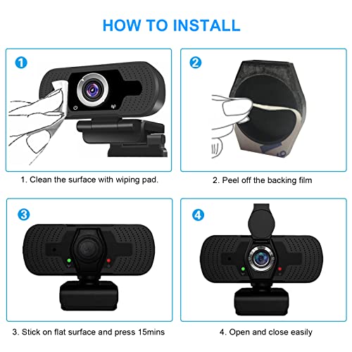 2 Pack Universal Webcam Cover, Desktop Computer External Webcam Lens Cover Shutter Cap Hood, Streaming Web Camera Privacy Cover Clip Compatible With Logitech Hd Pro Webcam C270/C615/C920/C930E/C922X #TOP4