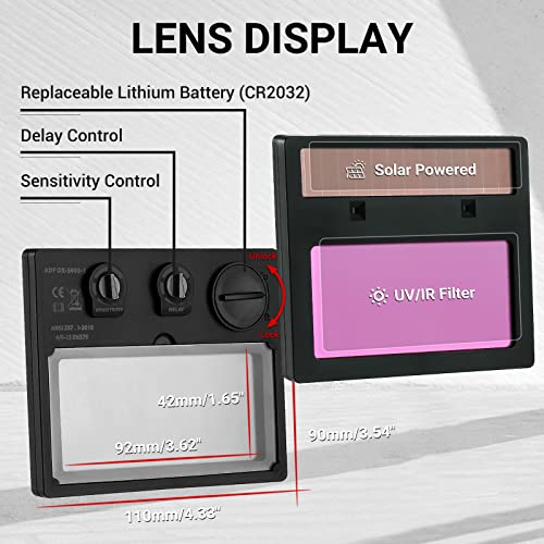 image for DEKOPRO DEKORPO Welding Helmet Auto Darkening: True Color Solar Powere