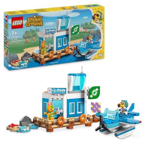 LEGO Animal Crossing Voyage Aérien avec Dodo Airlines - Hydravion et Minifigurine de Pilote Inspirés de la Série de Jeux Vidéo Développée par Nintendo - Cadeau pour Les Enfants dès 7 Ans 77051