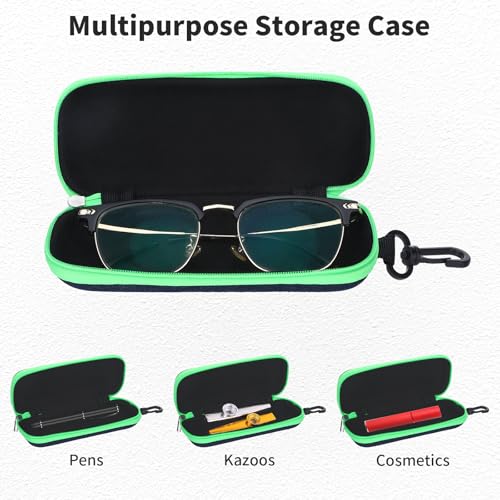 Image of 3 PCS Denim Glasses Case,Zipper Eye Glass Case Portable Glasses Storage Box, Travel Glass Cases with Hook Clasp, Sunglass Kazoo Storage Box Harmonica Cases for Men Women Students