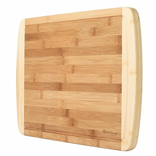 Tabla de cortar Heim Concept de bambú rectangular reversible 45.72 cm x 30.48 cm x 2.54 cm miniatura 1