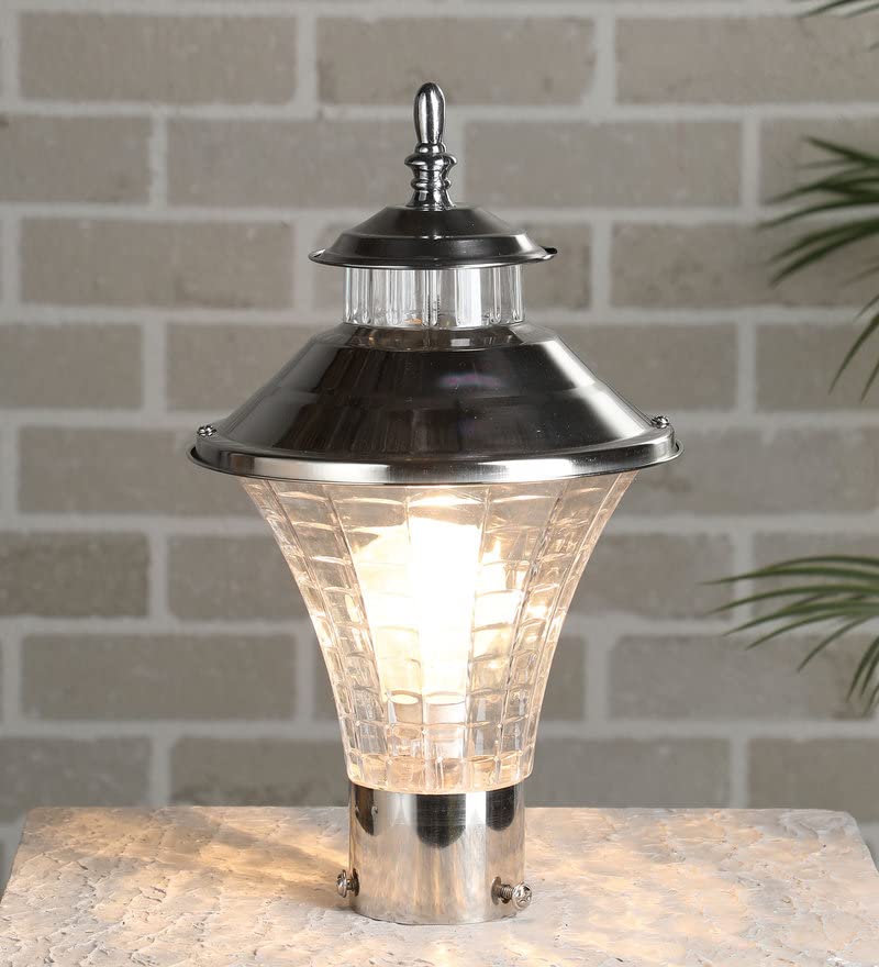 GreyWings Jalwa Outdoor Light for Home Decorative Exterior/Outdoor Light/Gate Light/Garden Lamp/Pillar Lamp/Gardner Lights (Chrome, Steel Color). (Pack of 1)-image-14