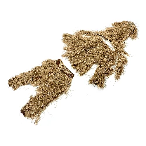 Terno de Camuflagem 3D Infantil, Roupa de Caça Infantil Cor do Deserto para Fotografia de Vida Selva