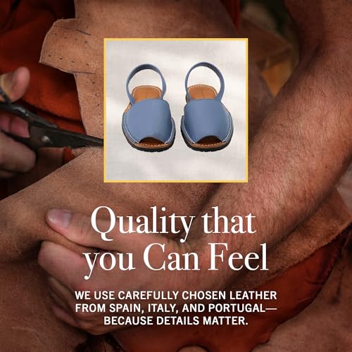 Image of The Spanish Sandal co Classic Flat Sandals for Women, Dressy Soft Leather Peep Toe Sandals for Women, Versatile Casual Slip-on Flats
