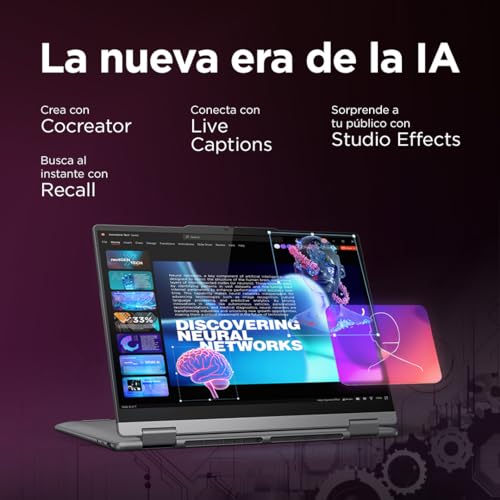 Lenovo Yoga 7 2-in-1 Gen 10 – Ordenador Portátil IA Convertible Táctil 14" OLED (Intel Core Ultra 5 226V, 16 GB RAM, 512 TB SSD, Wi-Fi 7, Win 11 Home, Copilot+ PC) Teclado QWERTY Español - Gris - imagen 12
