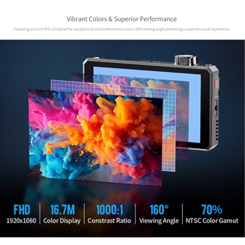 Image of FEELWORLD SC6 6 Inch SDI Monitor 1500nits High Bright 1920x1080 IPS 9:16 Touch Screen Knob Control Aluminium Monitor with 3G SDI 4K HDMI Input Output HDR 3D LUT Built-in Fan