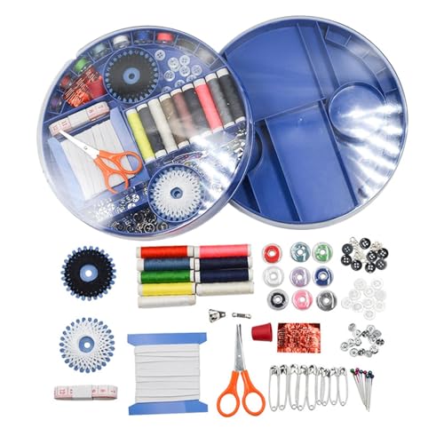 brooksnaji Accesorios de costura, caja de kit de costura - Juego de almohadillas para suministros de proyectos acolchados,Accesorios de suministros de costura de agujas e hilos para el hogar y el