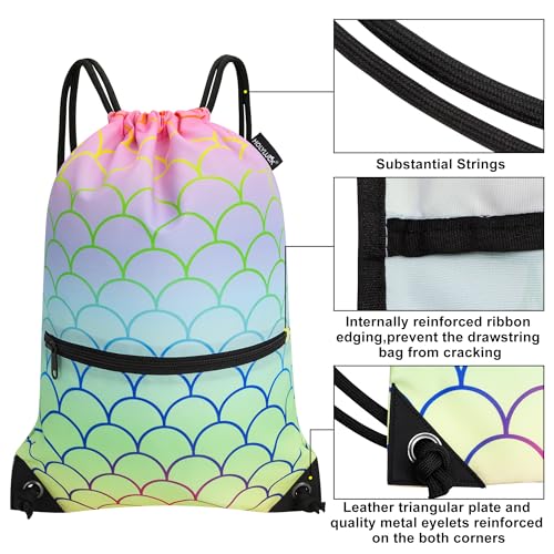 Image of HOLYLUCK Drawstring Backpack Bag Sport Gym Sackpack