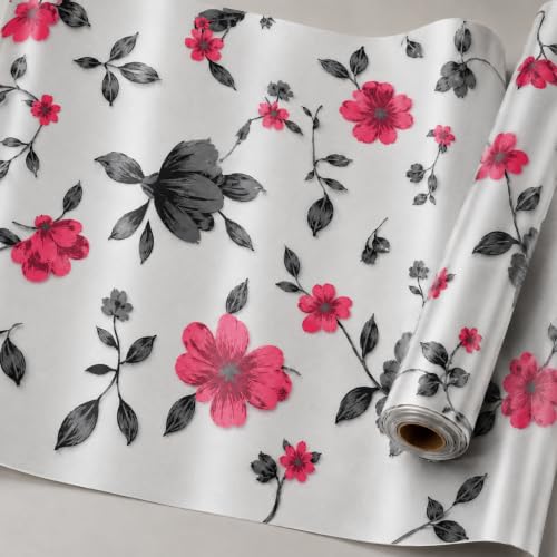 Image of Self Adhesive Window Privacy Film for Glass Windows & Doors | UV Blocking, Heat & Glare Reduction | Decorative Frosted Glass Film Easy to Apply (Pink, Black & Frosted White, 24X100 Inch)