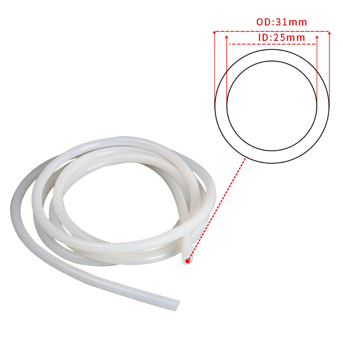 Tuyau de vidange,Clair-ID 10mm x 12mm OD--Tuyau en caoutchouc de