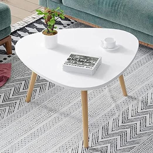 Image of Modern Wooden Nesting Side Table Set of 2 for Living Room | Space Saving Sofa Side Table | Bedside End Table | Multipurpose Accent Tables for Home Bedroom Office (White, Single Table)