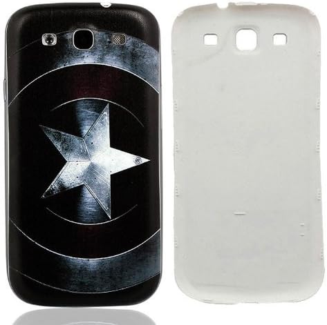 Newlifestart S3 i9300 Five-pointed Star Black Pattern Replacement Battery Cover Plastic Back Housing Door for Samsung Galaxy SIII S3 I9300