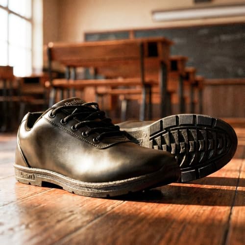Image of Liberty Prefect Black School Shoes for Kids Lace-Up