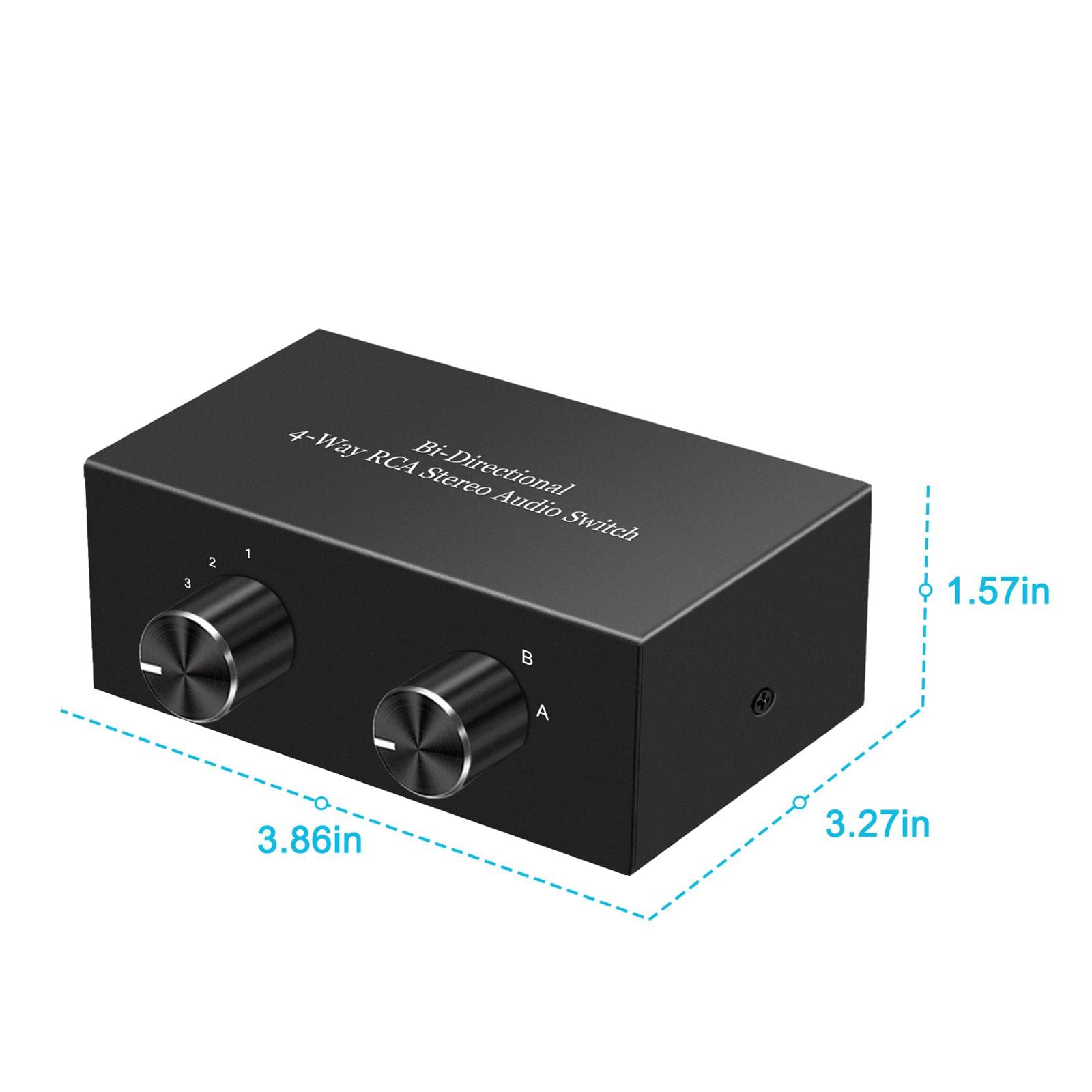 Receptor de Sonido con Conmutador de Audio Estéreo RCA Bidireccional de 4 Vías para Casa