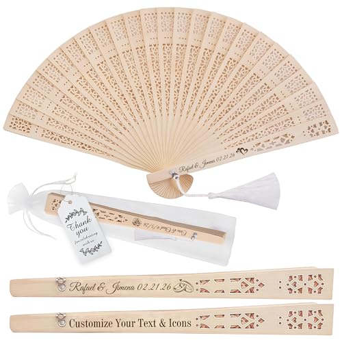 Custom Fans for Wedding Guests Personalized...