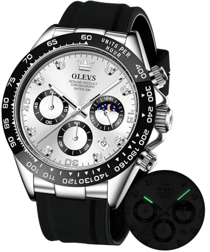 Image of OLEVS Men's Watch, Easy to Read Sport, Popular, Fashion, Brand, Japan-Quartz, Stopwatch, 24 Hours, Date, Waterproof, white, Lightweight Sports