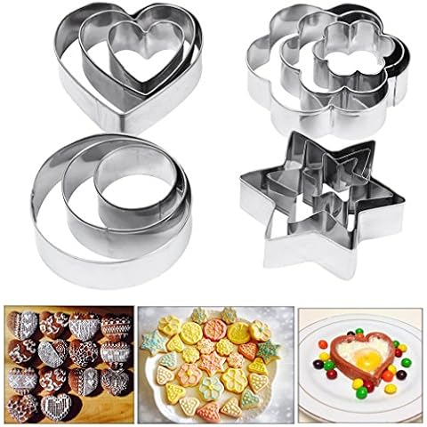 Amison 12 Pcs Metal Cookie Cutters Set Cover