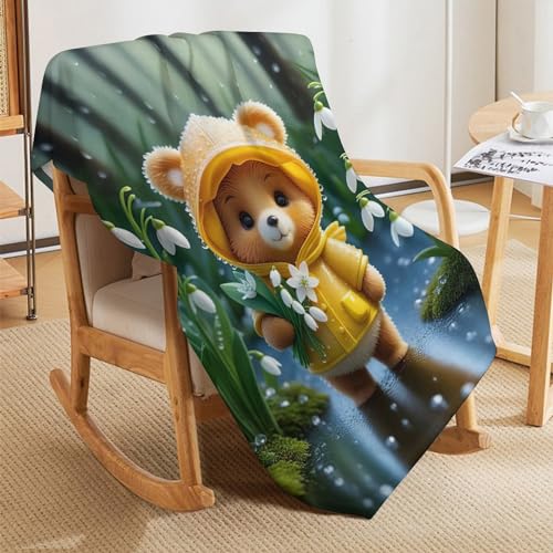 Couverture 3D Ours en flannel premium, texture douce et épaisse - 7