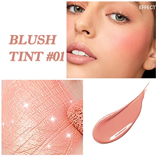 Aaiffey Liquid Blush,Soft Cream Face Blush Dewy Cheek Tint Moisturizing Natural Matte Looking Weightless Smooth Skin Tint Blush Makeup - #01 #TOP1