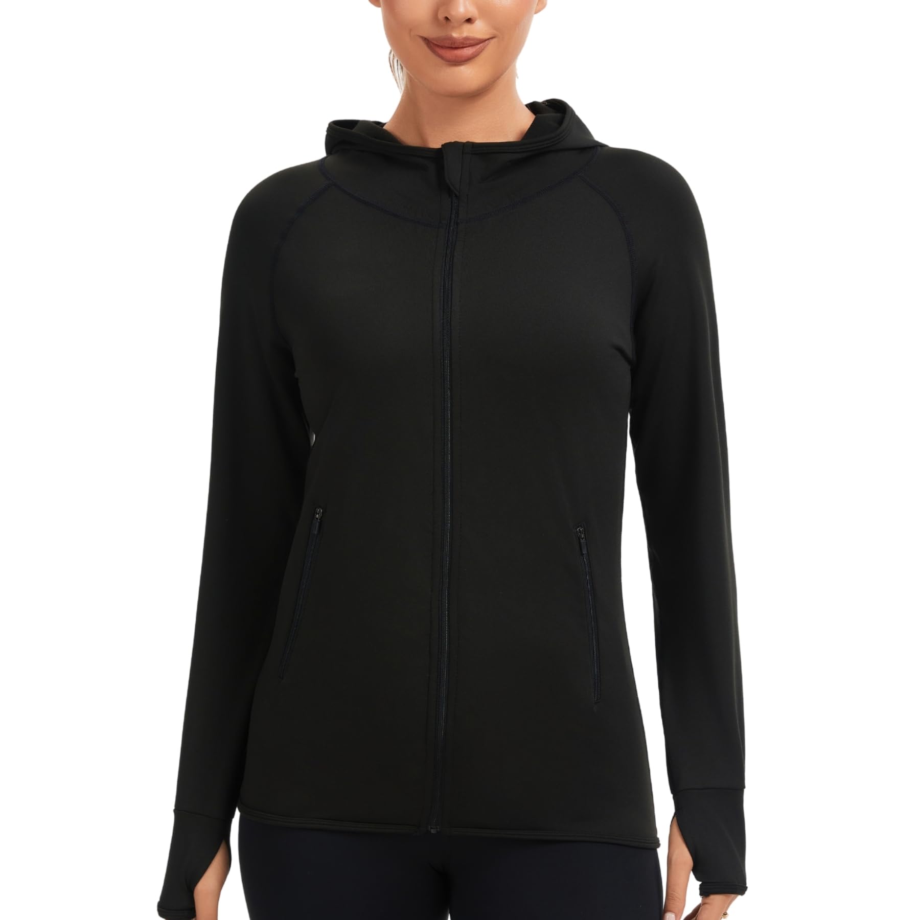 AMZSPORT Damen Laufjacke Sportjacke Langarm Trainingsjacke Yoga Sweatjacke