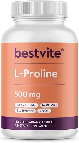 Miniatura 8 de L-Proline 500 mg (240 cápsulas vegetarianas) (120 x 2) - Sin estearatos - Sin rellenos, vegano, sin gluten, sin OMG