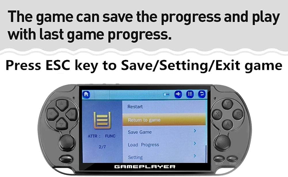 CHROX Console per Videogiochi A 128 Bit da 5,1 Pollici 9000 Giochi retrò Gratuiti Integrati per 10 Emulatori Console Portatile per Videogiochi Arcade Machine TV Game Mp3 Mp4 TV-out
