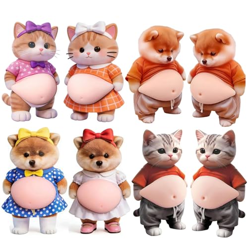 デブ犬 おなか シール お腹ぷにぷに 大きな腹 3D 柴犬 腹猫ステッカー ぷくぷくシール かわいい ふわふわ もちもち もっちりスクイーズ デコレーション用 手帳用 日記帳用 携帯電話飾り用 车用 手芸用品 ストレス解消 癒しグッズ ギフト (Ｄセット)の商品画像（Amazon）