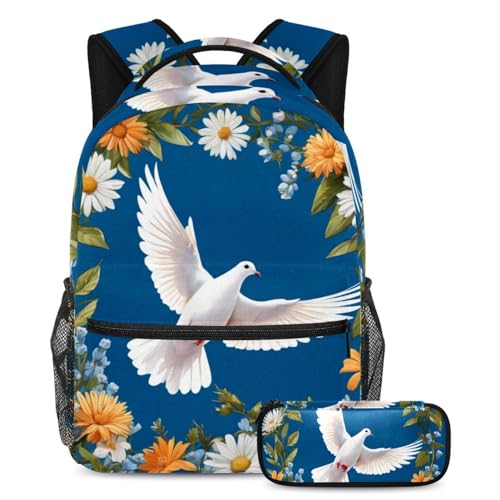 Sac à dos colombe et fleur protecteur et ergonomique pour soulager le dos