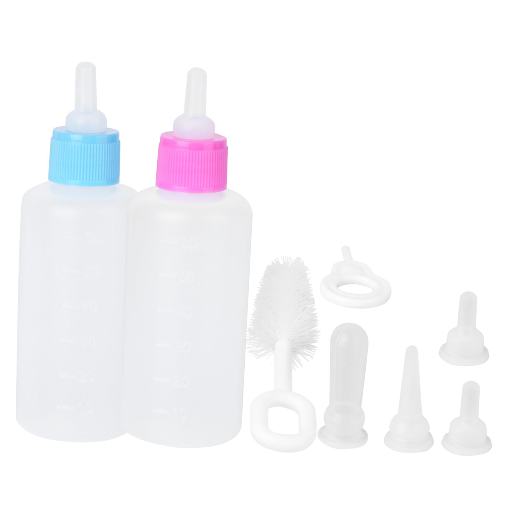 SUPVOX Safe Portable Pet Feeding Bottles 2 Sets Pet Nursing Bottle Set for Dog Cat 60ml