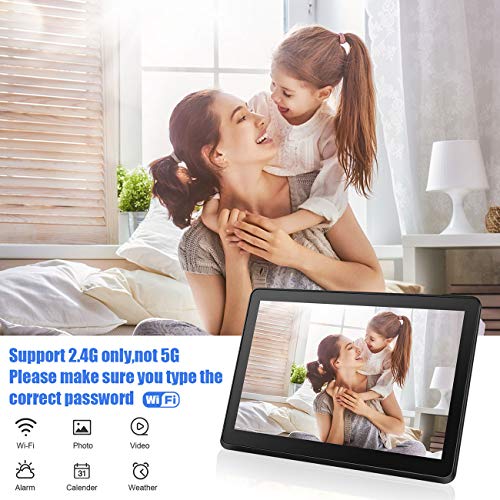 Smart Digital Photo Frame with 1920x1080 IPS Screen Digital Picture Frame Support Adjustable Brightness Photo Frames 1080P Video Music Remote 16:9 Widescreen (8 inch WiFi, Black) - Thumbnail 6