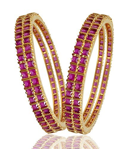 AFJ GOLD Attractive Stylish Coloured Stone Gold-Plated Bangle Set For Women And Girls- Pack of 4 (B07K1K1NZW) Amazon Price History, Amazon Price Tracker