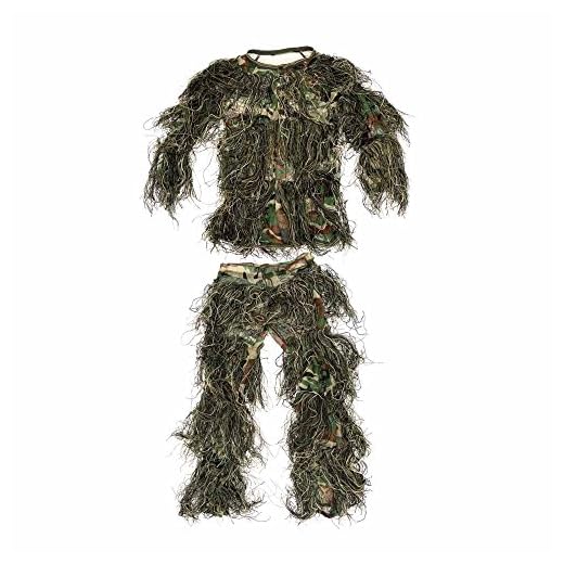 ABCAMO Kids Woodland Camouflage 4 Pieces Ghillie Suit