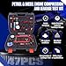 47PCS Compression and Leakage Test Kit Petrol & Diesel Engine Compression Tester Automotive Cylinder Leak Down Tester Kit with Dual Gauge Engine Compression Tester Kit for HDi, TDCi, Pumpe Duse Engine
