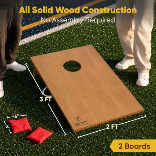 Image of Cornhole Board Set for Adults, Premium Wooden Bean Bag Toss Game with 8 All-Weather Bean Bags, Integrated Bean Bag Storage, Foldable Legs Outdoor Game