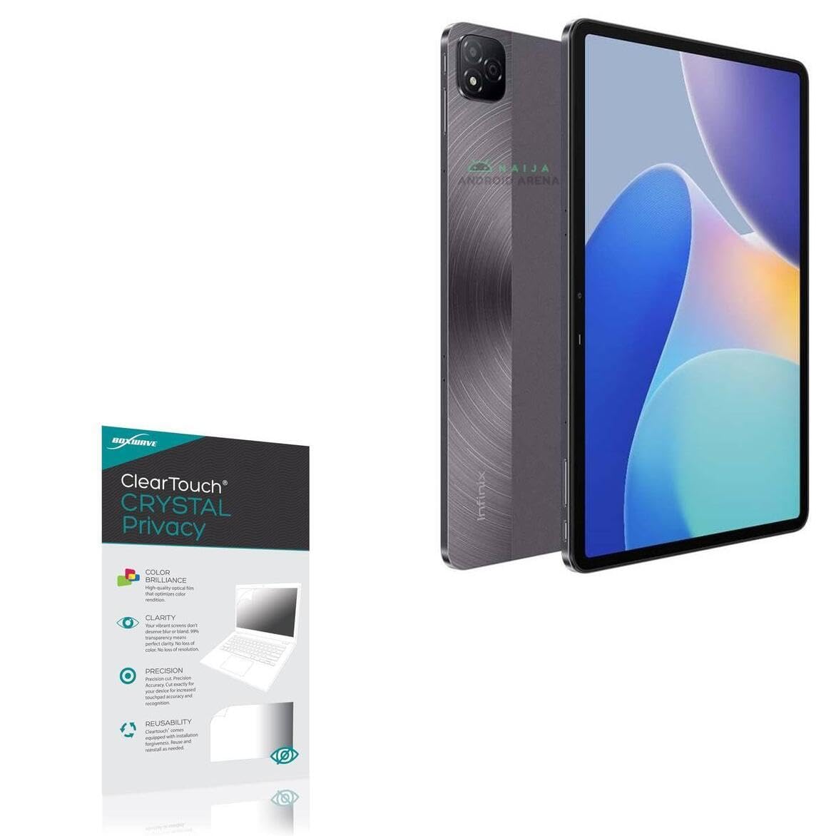 BoxWave Screen Protector Compatible with Infinix Xpad - ClearTouch Crystal Privacy (2-Pack), Privacy Screen Protector Flexible Film Clear