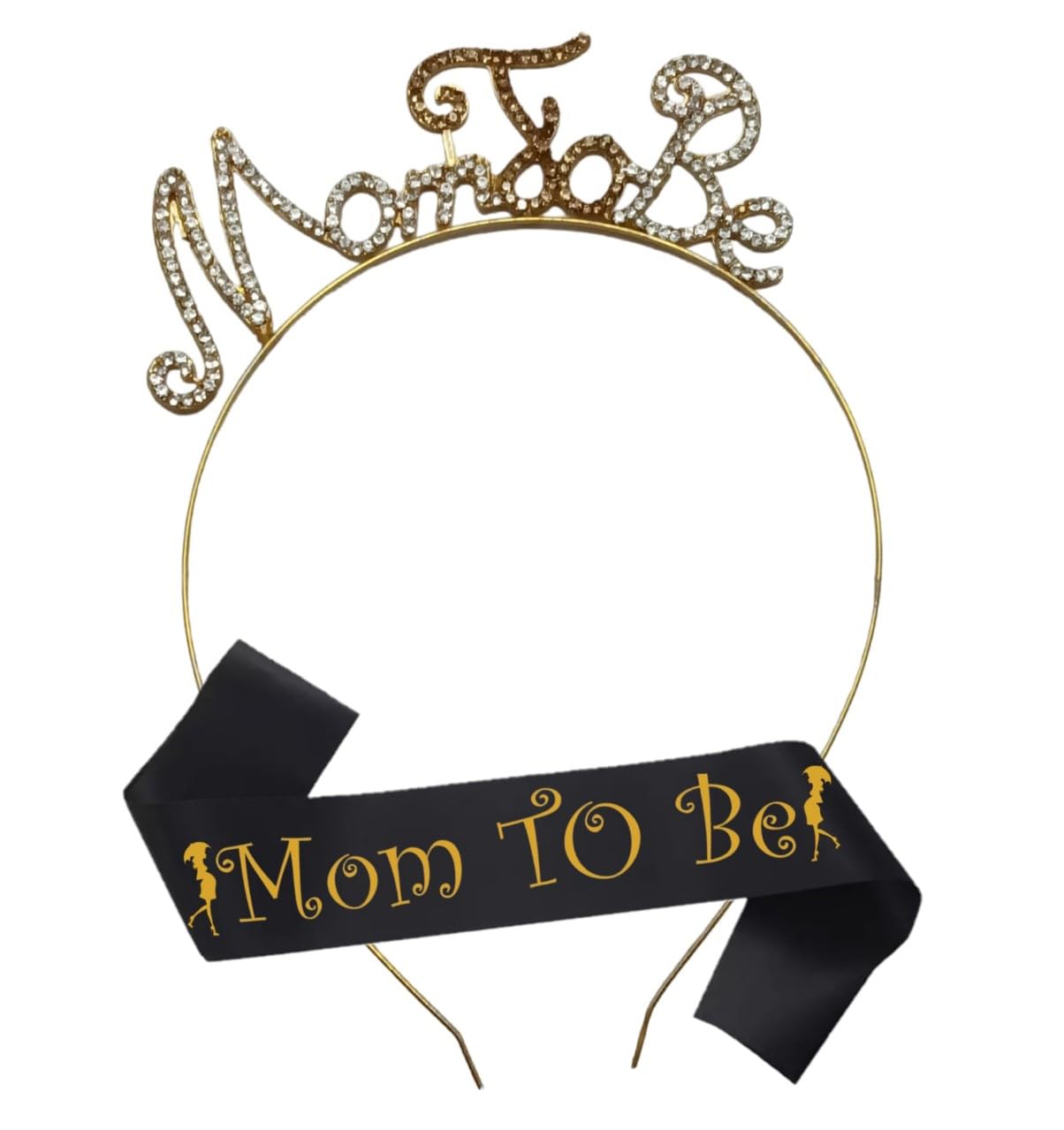Ihs Online Black Mom To Be Sash and Head Band | Mom To Be Crown | Maternity Photoshoot Props | Baby Shower Gifts | Baby Shower Props, Baby Shower Jewellery For Mom (B0CYMH4K1X) Amazon Price History, Amazon Price Tracker