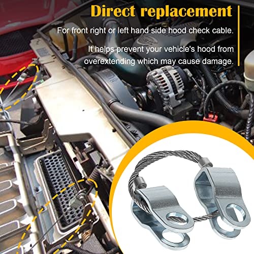 Front Right Or Left Hand Side Stainless Steel Hood Check Cable Safety Catch Lock Line For 2003-2009 Hummer H2 15146196 #TOP2