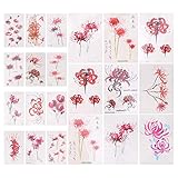 SKISUNO 21個 防水 ステッカー 一時的 ボディ 防水 ステッカー 一時的 フェイク 的 花 紙
