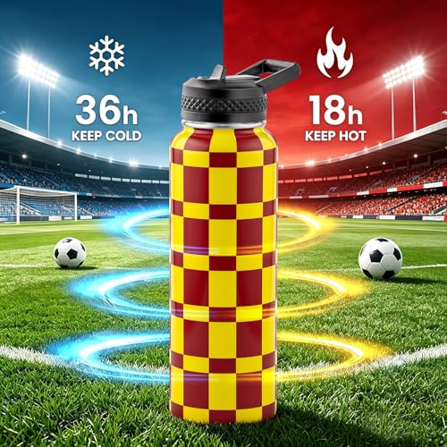 Image of RAYMYLO 2026 Soccer Biggest Event Edition Insulated Water Bottle 40 oz, Nation Flag Design, Best Souvenir & Gift for World Soccer Lover, Vacuum Stainless Steel (Cold for 36Hrs), Leak Proof & Non-BPA