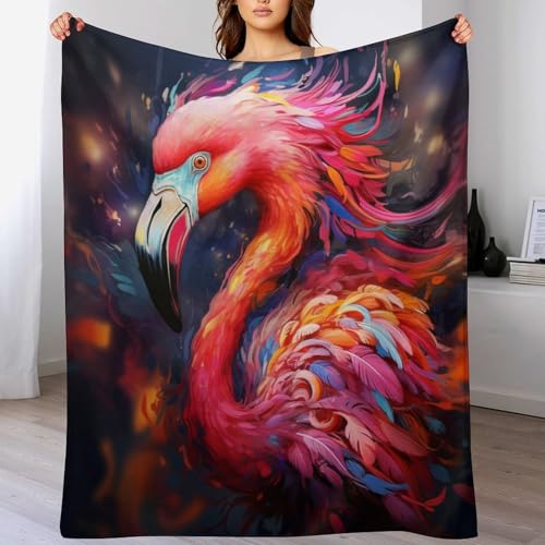 Couverture polaire flamant rose plaid doux idée cadeau enfant