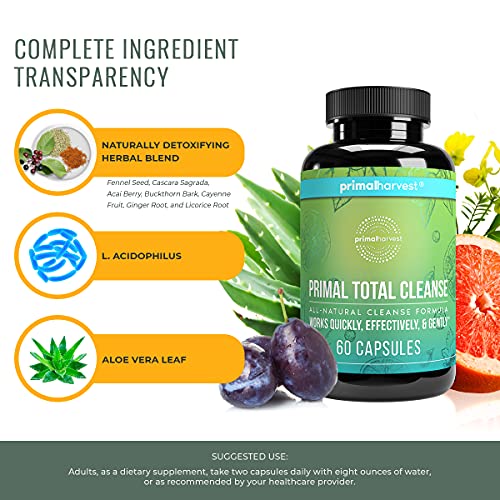 Primal Harvest Full Body Detox Cleanse, Primal Total Cleanse Works as Colon Cleanse, Liver Cleanse, Kidney Cleanse, Gut Cleanse, Bowel Cleanse, Intestinal Cleanse, & Stomach Cleanse, 60 Detox Pills - Image 5