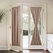French Door Window Blackout Curtain - PONY DANCE Premium Blakout Window Drape / Door Panel for Easy Installation Including Bonus Tieback,54 wide by 72 long inch,Coffee Brown,1Pc